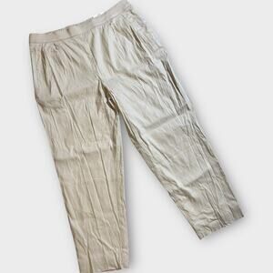 Alfani Linen Slim Leg Ankle Pants Women’s Large Beige NWT W04
